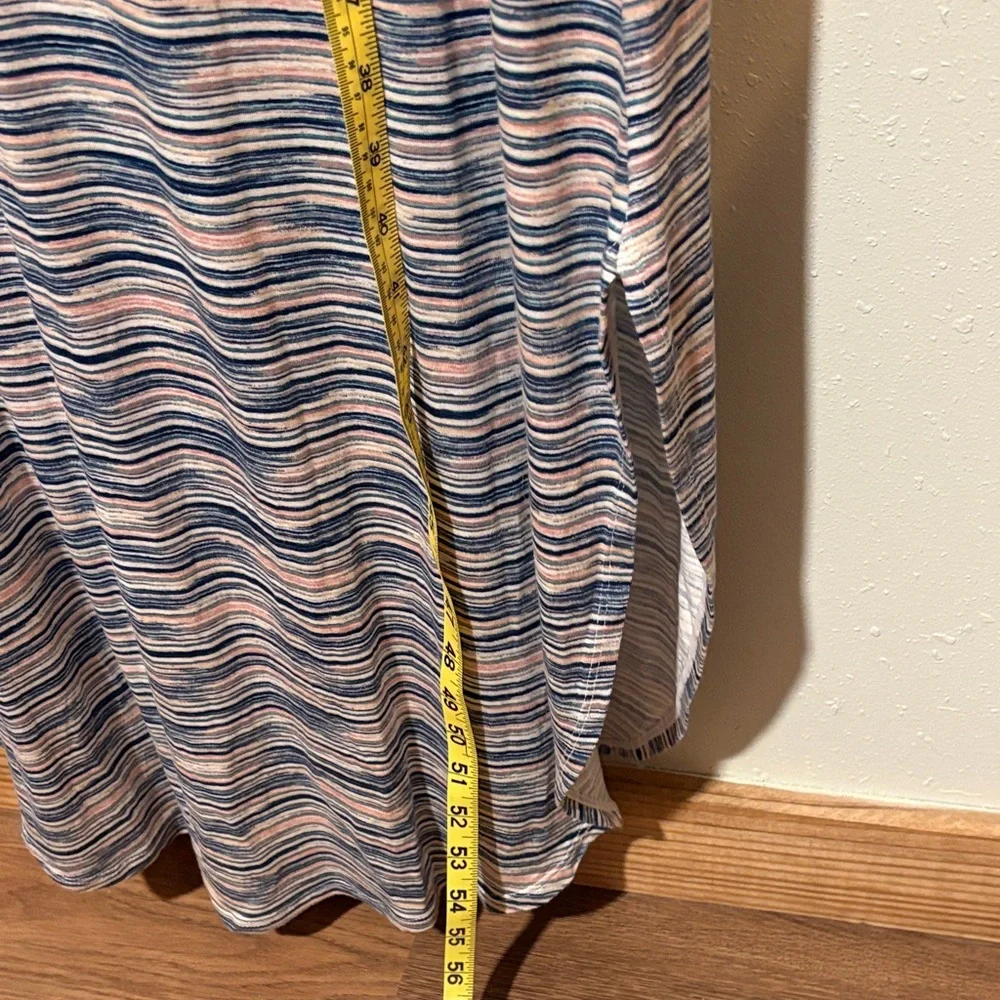 NWT LuLaRoe Blue and Pink Wave Pattern Long Dress - Short Sleeve - Macy Style - Picture 6 of 10